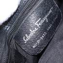 Salvatore Ferragamo Gancini Tote Bag Canvas Black Silver Auth 204386-12