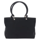Salvatore Ferragamo Gancini Tote Bag Canvas Black Silver Auth 204386-2