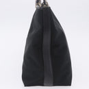 Salvatore Ferragamo Gancini Tote Bag Canvas Black Silver Auth 204386-3