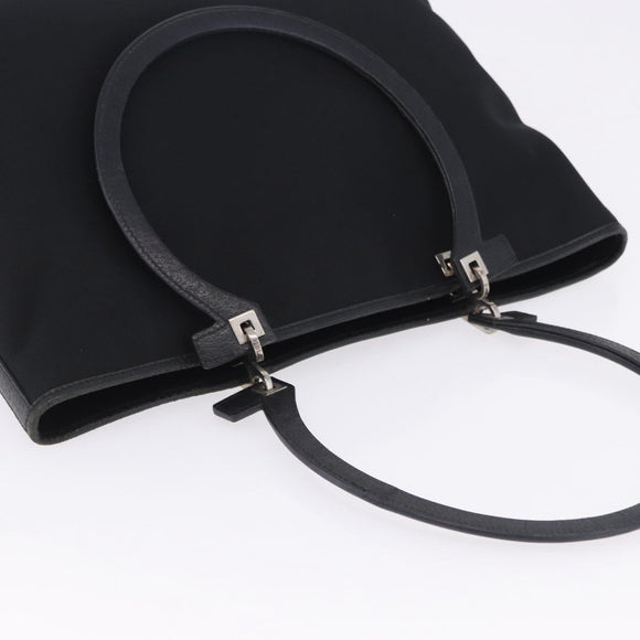 Salvatore Ferragamo Gancini Tote Bag Canvas Black Silver Auth 204386