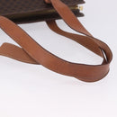 CELINE Macadam Canvas Tote Bag PVC Leather Brown Gold Auth 204387-10
