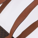 CELINE Macadam Canvas Tote Bag PVC Leather Brown Gold Auth 204387-12
