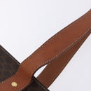 CELINE Macadam Canvas Tote Bag PVC Leather Brown Gold Auth 204387-13