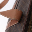 CELINE Macadam Canvas Tote Bag PVC Leather Brown Gold Auth 204387-14