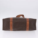 CELINE Macadam Canvas Tote Bag PVC Leather Brown Gold Auth 204387-16