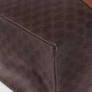 CELINE Macadam Canvas Tote Bag PVC Leather Brown Gold Auth 204387-17