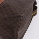 CELINE Macadam Canvas Tote Bag PVC Leather Brown Gold Auth 204387-18