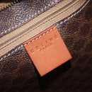 CELINE Macadam Canvas Tote Bag PVC Leather Brown Gold Auth 204387-22