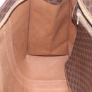CELINE Macadam Canvas Tote Bag PVC Leather Brown Gold Auth 204387-25