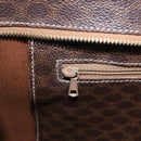 CELINE Macadam Canvas Tote Bag PVC Leather Brown Gold Auth 204387-26