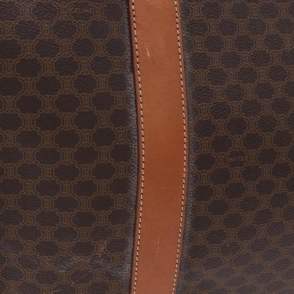 CELINE Macadam Canvas Tote Bag PVC Leather Brown Gold Auth 204387
