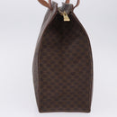 CELINE Macadam Canvas Tote Bag PVC Leather Brown Gold Auth 204387-8