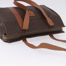 CELINE Macadam Canvas Tote Bag PVC Leather Brown Gold Auth 204387-9