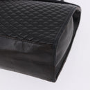 BALLY Hand Bag Leather Black Gold Auth 204388-18