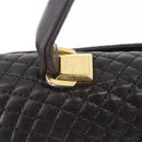 BALLY Hand Bag Leather Black Gold Auth 204388-9