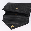 BALLY Hand Bag Leather Black Gold Auth 204388-23
