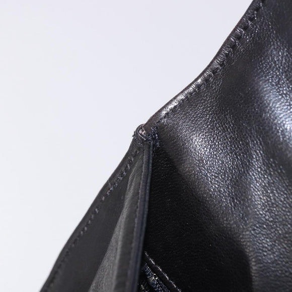 BALLY Hand Bag Leather Black Gold Auth 204388