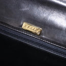 BALLY Hand Bag Leather Black Gold Auth 204388-11