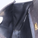 BALLY Hand Bag Leather Black Gold Auth 204388-25