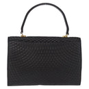BALLY Hand Bag Leather Black Gold Auth 204388-2