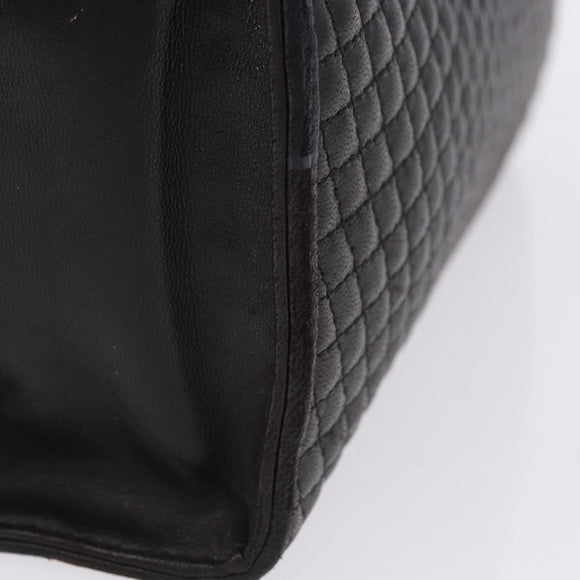 BALLY Hand Bag Leather Black Gold Auth 204388