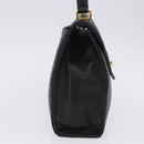 BALLY Hand Bag Leather Black Gold Auth 204388-5