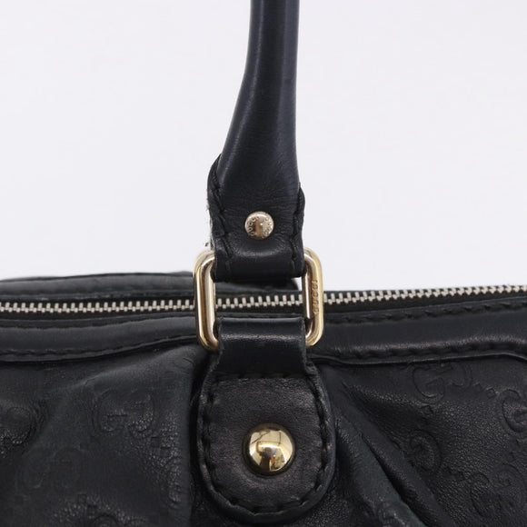 GUCCI GG Canvas Guccissima Sukey Hand Bag Leather Black Gold 247902 Auth 204390