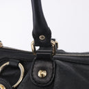 GUCCI GG Canvas Guccissima Sukey Hand Bag Leather Black Gold 247902 Auth 204390-16