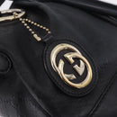 GUCCI GG Canvas Guccissima Sukey Hand Bag Leather Black Gold 247902 Auth 204390-25