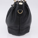 GUCCI GG Canvas Guccissima Sukey Hand Bag Leather Black Gold 247902 Auth 204390-4