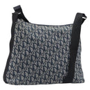 Christian Dior Trotter Canvas Shoulder Bag Navy Silver Auth 204391-1