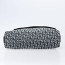Christian Dior Trotter Canvas Shoulder Bag Navy Silver Auth 204391-12