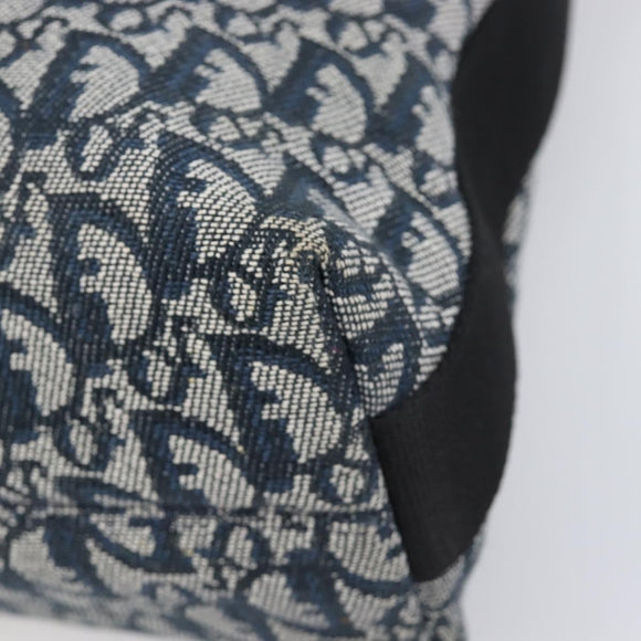 Christian Dior Trotter Canvas Shoulder Bag Navy Silver Auth 204391
