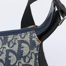 Christian Dior Trotter Canvas Shoulder Bag Navy Silver Auth 204391-17