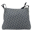 Christian Dior Trotter Canvas Shoulder Bag Navy Silver Auth 204391-3