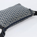 Christian Dior Trotter Canvas Shoulder Bag Navy Silver Auth 204391-6