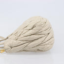 Miu Miu Matelasse Hand Bag Patent leather 2way White Gold Auth 204394-4