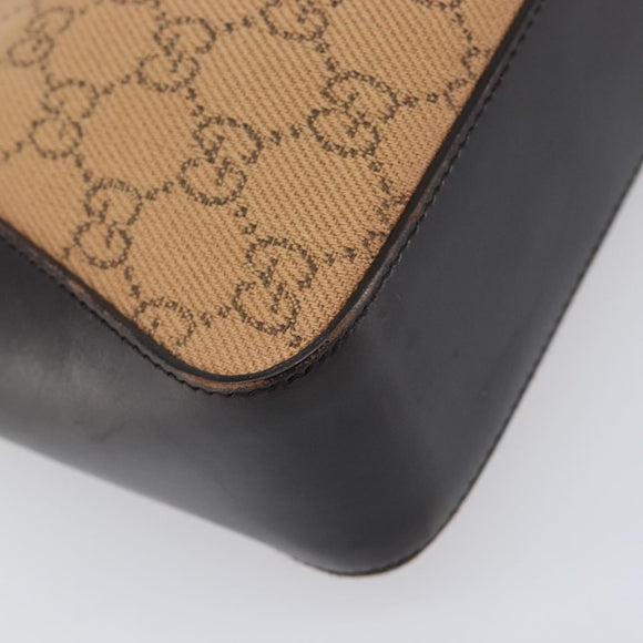 GUCCI GG Canvas Hand Bag Beige Silver 73984 Auth 204400