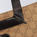 GUCCI GG Canvas Hand Bag Beige Silver 73984 Auth 204400-18