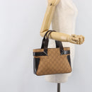 GUCCI GG Canvas Hand Bag Beige Silver 73984 Auth 204400-25