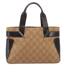 GUCCI GG Canvas Hand Bag Beige Silver 73984 Auth 204400-13