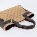 GUCCI GG Canvas Hand Bag Beige Silver 73984 Auth 204400-6