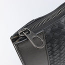 BOTTEGA VENETA INTRECCIATO Clutch Bag Leather Gray Auth 204402-13
