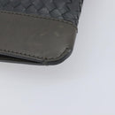 BOTTEGA VENETA INTRECCIATO Clutch Bag Leather Gray Auth 204402-9