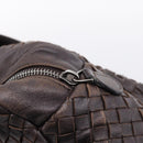 BOTTEGA VENETA INTRECCIATO Hand Bag Leather Dark Brown Silver Auth 204404-17