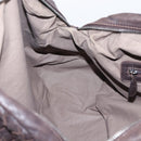 BOTTEGA VENETA INTRECCIATO Hand Bag Leather Dark Brown Silver Auth 204404-20
