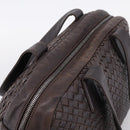BOTTEGA VENETA INTRECCIATO Hand Bag Leather Dark Brown Silver Auth 204404-6