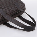 BOTTEGA VENETA INTRECCIATO Hand Bag Leather Dark Brown Silver Auth 204404-8