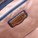 Miu Miu Hand Bag Vittero Dino Leather Blue Gold Auth 204405-19