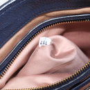 Miu Miu Hand Bag Vittero Dino Leather Blue Gold Auth 204405-12